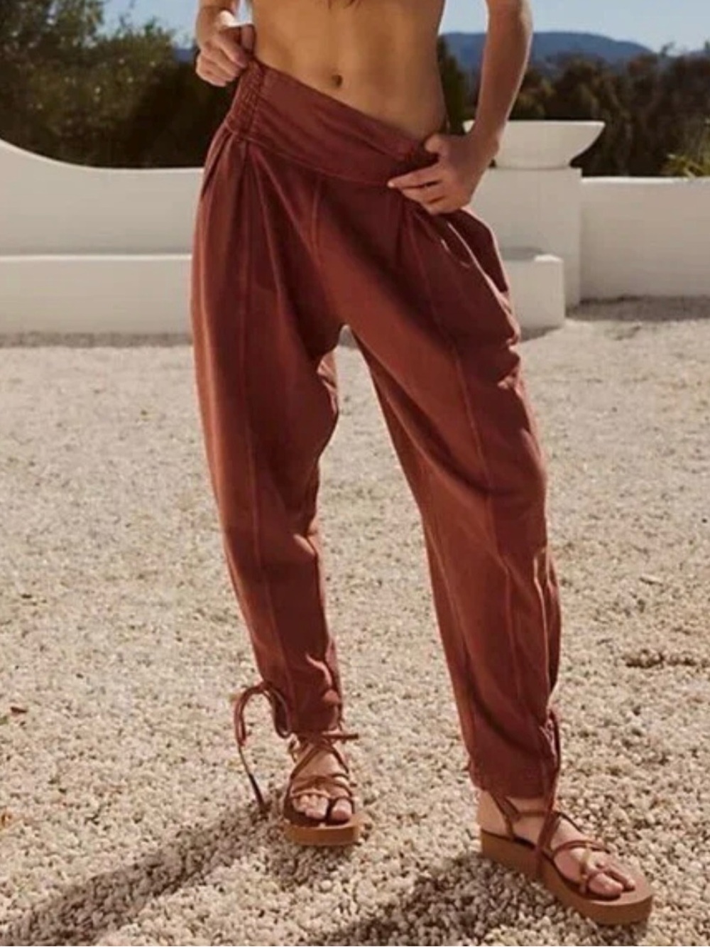 Free people FP one womens Billie smocked pleated pants